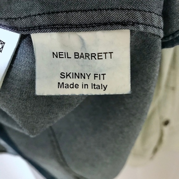 Neil Barrett Denim Look Cotton Rayon Blend Shirt - Picture 5 of 6